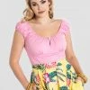 Hell Bunny Melissa Top In Candy Pink