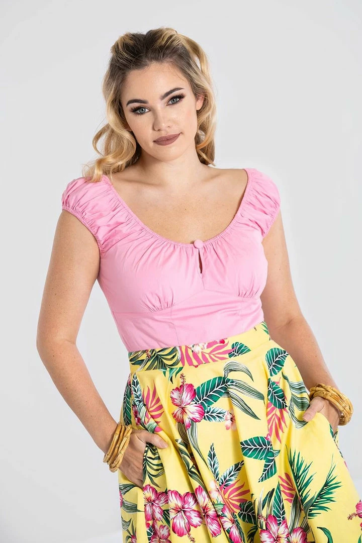 Hell Bunny Melissa Top In Candy Pink 3 Hell Bunny Melissa Top In Candy Pink