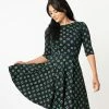 Unique Vintage Stephanie Fit & Flare Dress - Holiday Wreath