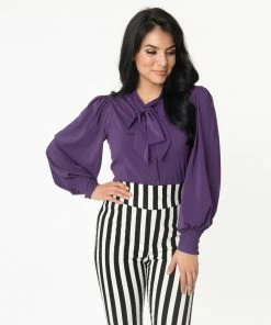 Unique Vintage Gwen Blouse - Purple