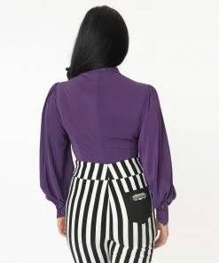 Unique Vintage Gwen Blouse - Purple