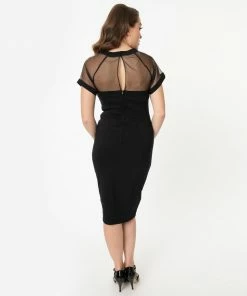 Unique Vintage Beaulieu Pencil Dress - Black