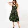 Unique Vintage Rita Green Bats Dress