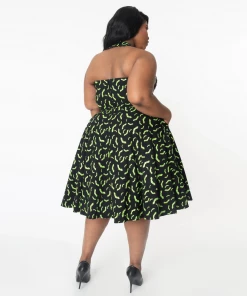 Unique Vintage Rita Green Bats Dress