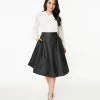 Unique Vintage Vivien Vegan Leather Retro Swing Skirt