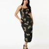 Unique Vintage Leilani Black Tiger Sarong Dress