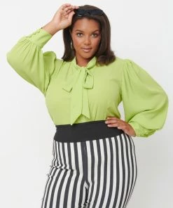 Unique Vintage Gwen Blouse - Chartreuse 13 Unique Vintage Gwen Blouse - Chartreuse