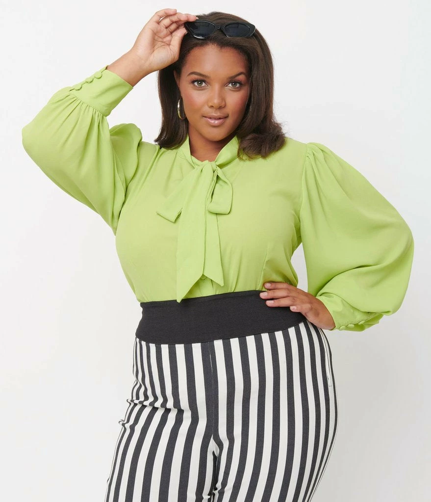 Unique Vintage Gwen Blouse - Chartreuse 8 Unique Vintage Gwen Blouse - Chartreuse