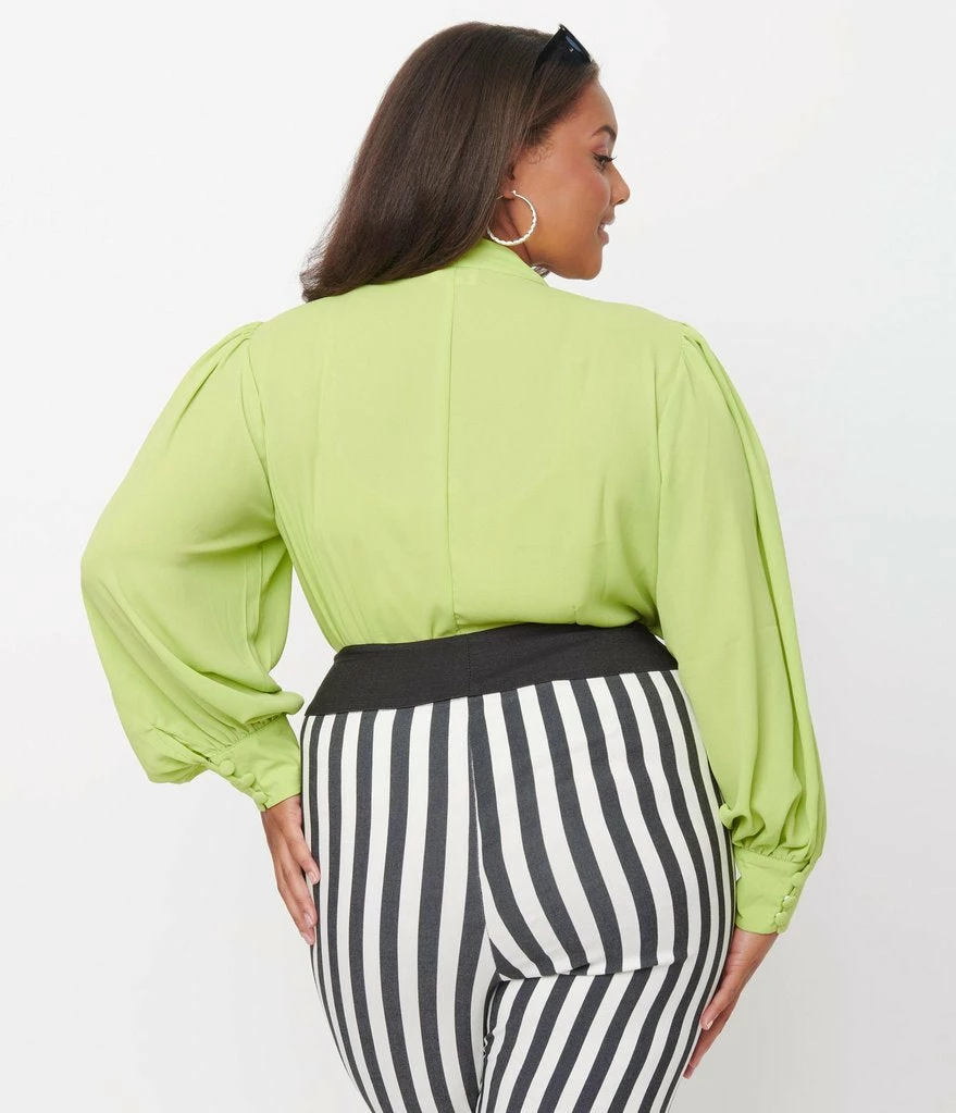 Unique Vintage Gwen Blouse - Chartreuse 7 Unique Vintage Gwen Blouse - Chartreuse