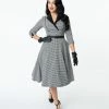Unique Vintage Trudy Houndstooth Swing Dress