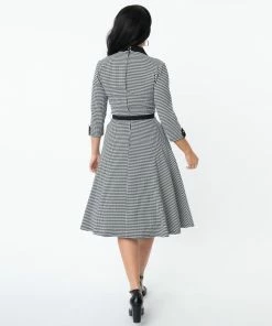 Unique Vintage Trudy Houndstooth Swing Dress 8 Unique Vintage Trudy Houndstooth Swing Dress