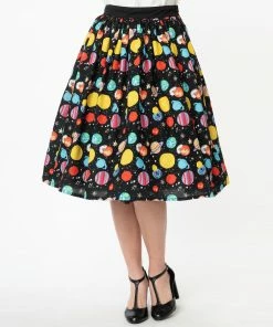 Unique Vintage Planets Swing Skirt