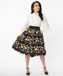 Unique Vintage Planets Swing Skirt
