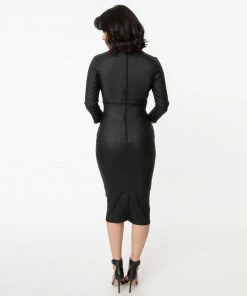 Unique Vintage Lyddie Vegan Leather Wiggle Dress
