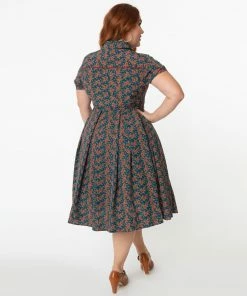 Unique Vintage Springfield Paisley Teal Swing Dress 11 Unique Vintage Springfield Paisley Teal Swing Dress