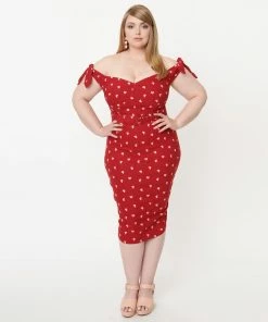 Unique Vintage Connie Heart Wiggle Dress