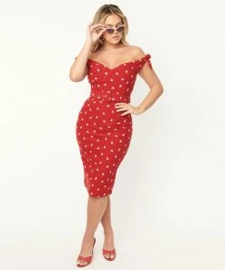 Unique Vintage Connie Heart Wiggle Dress