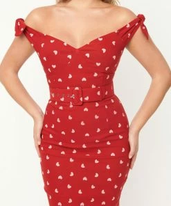Unique Vintage Connie Heart Wiggle Dress