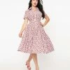 Unique Vintage Springfield Lavender & Cherry Swing Dress