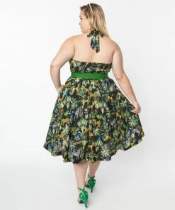 Unique Vintage Tarrytown Hostess Jungle Print Dress 13 Unique Vintage Tarrytown Hostess Jungle Print Dress