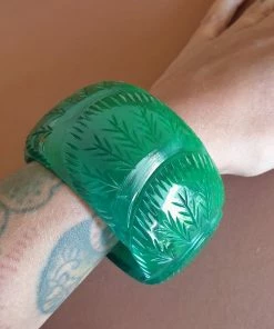 Bow & Crossbones Chunky Carved Cactus Bangle Accessories