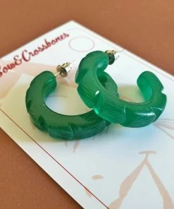 Bow & Crossbones Carved Cactus Earrings