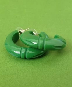 Accessories Bow & Crossbones Elsie Hoop Earrings - Green