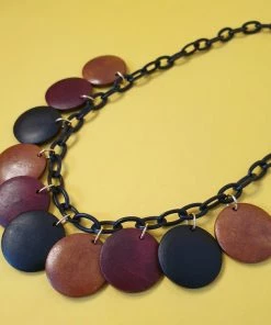 Bow & Crossbones Nanette Wooden Disk Necklace - Browns Accessories