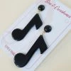 Bow & Crossbones Dolly Music Note Earrings - Black Accessories