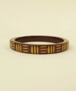 Bow & Crossbones Kane Wicker 2 Tone Thin Bangle - Oh Honey!