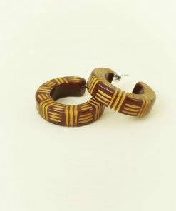 Bow & Crossbones Kane Wicker 2 Tone Hoop Stud Earrings - Oh Honey! Accessories