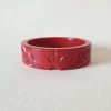 Bow & Crossbones Ivy Vines Carved Bangle - Red Accessories