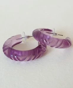 Bow & Crossbones Krystal Prystal Earrings - Purple