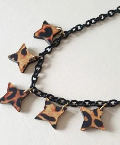 Bow & Crossbones Lola Star Necklace - Leopard Accessories