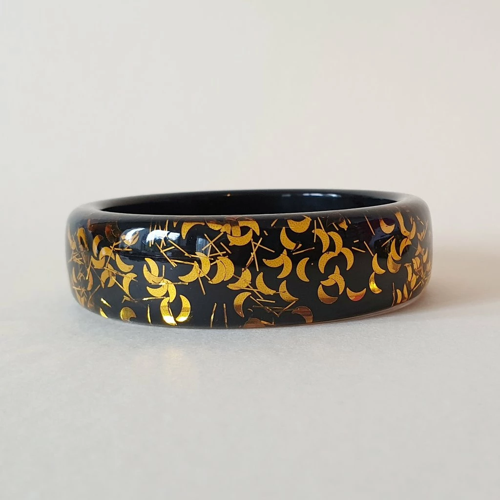 Bow & Crossbones Billie Lucite Confetti Bracelet - Black Russian Accessories 3 Bow & Crossbones Billie Lucite Confetti Bracelet - Black Russian Accessories