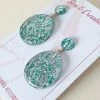 Accessories Bow & Crossbones Suzy Tear Drop Lucite Confetti Stud Earrings - Teal
