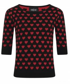Collectif Chrissie Heart Knitted Top