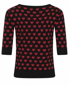 Collectif Chrissie Heart Knitted Top