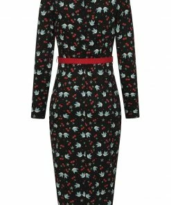 Collectif Meg Swallows & Cherries Pencil Dress