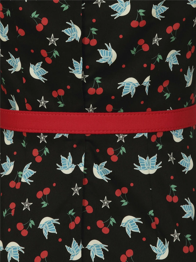 Collectif Meg Swallows & Cherries Pencil Dress 6 Collectif Meg Swallows & Cherries Pencil Dress