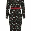 Collectif Meg Swallows & Cherries Pencil Dress