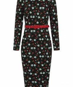 Collectif Meg Swallows & Cherries Pencil Dress