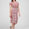 Collectif Demira Princess Check Pencil Dress