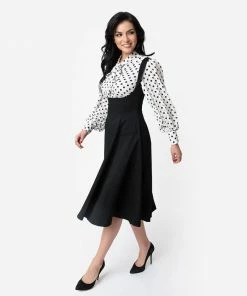 Unique Vintage Amma Suspender Swing Skirt