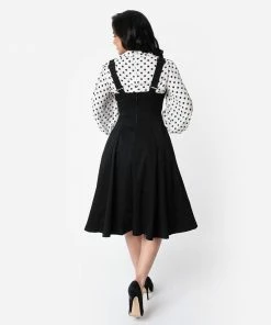 Unique Vintage Amma Suspender Swing Skirt