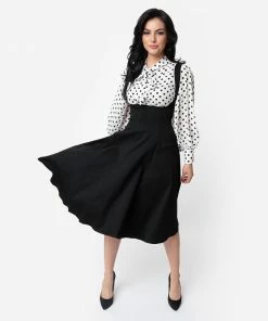 Unique Vintage Amma Suspender Swing Skirt