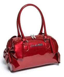 Lux De Ville Double Bow Tote - Red Shiny