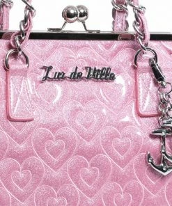 Lux De Ville Ahoy Kiss Lock Bag - Bashful Blush Sparkle
