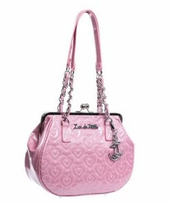 Lux De Ville Ahoy Kiss Lock Bag - Bashful Blush Sparkle
