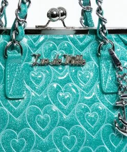 Lux De Ville Ahoy Kiss Lock Bag - Mermaid Blue Sparkle 8 Lux De Ville Ahoy Kiss Lock Bag - Mermaid Blue Sparkle